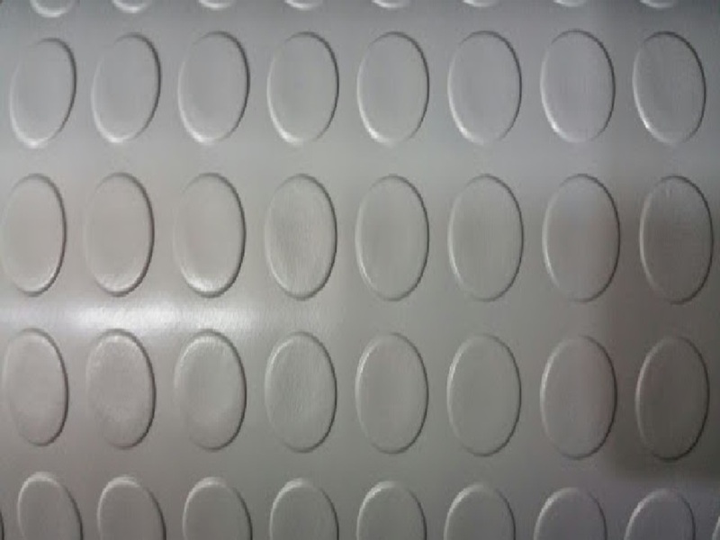 Açık Gri Paralı PVC Zemin Açık gri paralı PVC zemin kaplama - gri yuvarlak kabartmalı PVC yer döşemesi